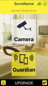 Surveillance App to use a smartphone as a home security camera