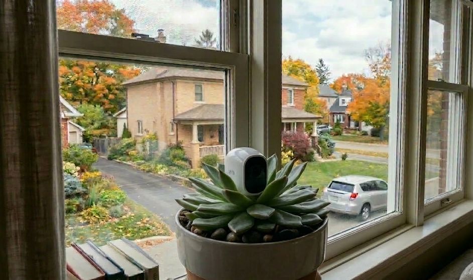 Arlo camera hidden inside a fake plant