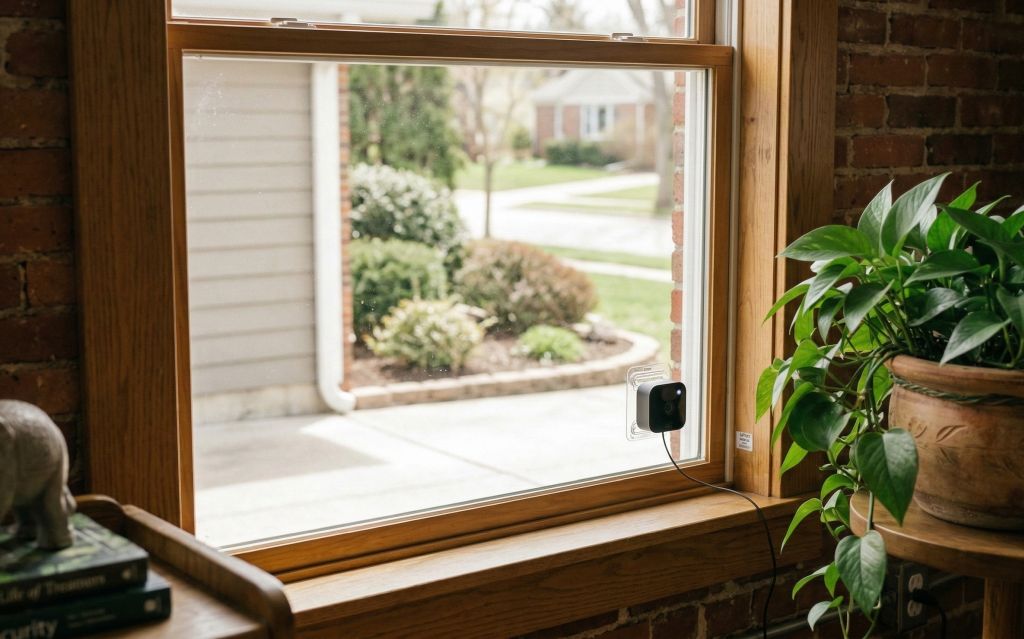 Blink camera mounted in window