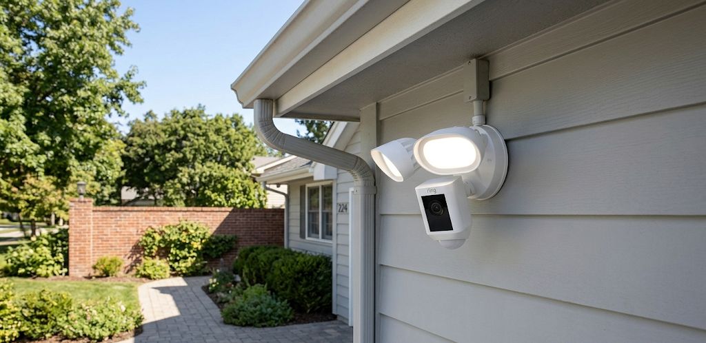 Ring camera mounted outdoors
