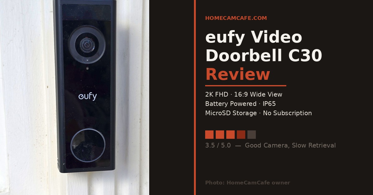 eufy Video Doorbell C30 installed on white siding