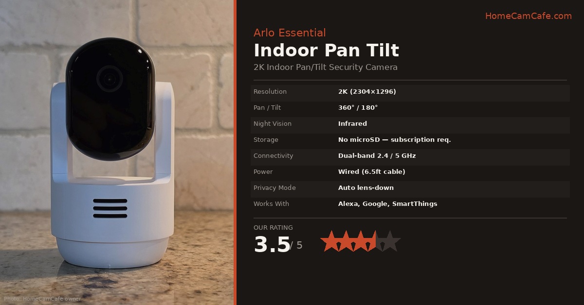 Arlo Essential Indoor Pan Tilt 2K Review — 3.5 out of 5 — HomeCamCafe