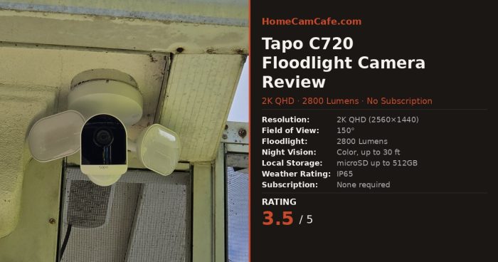 Tapo C720 Floodlight Camera Review: Good Image, Frustrating Install