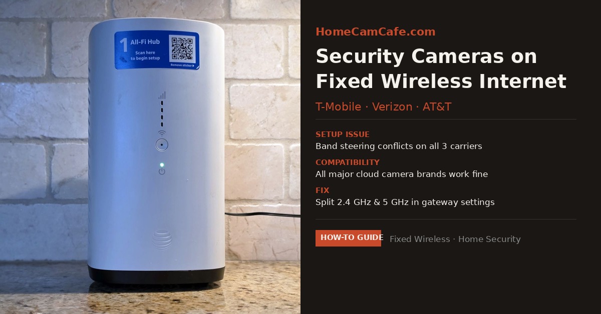 Security cameras on fixed wireless internet — T-Mobile, Verizon, AT&T