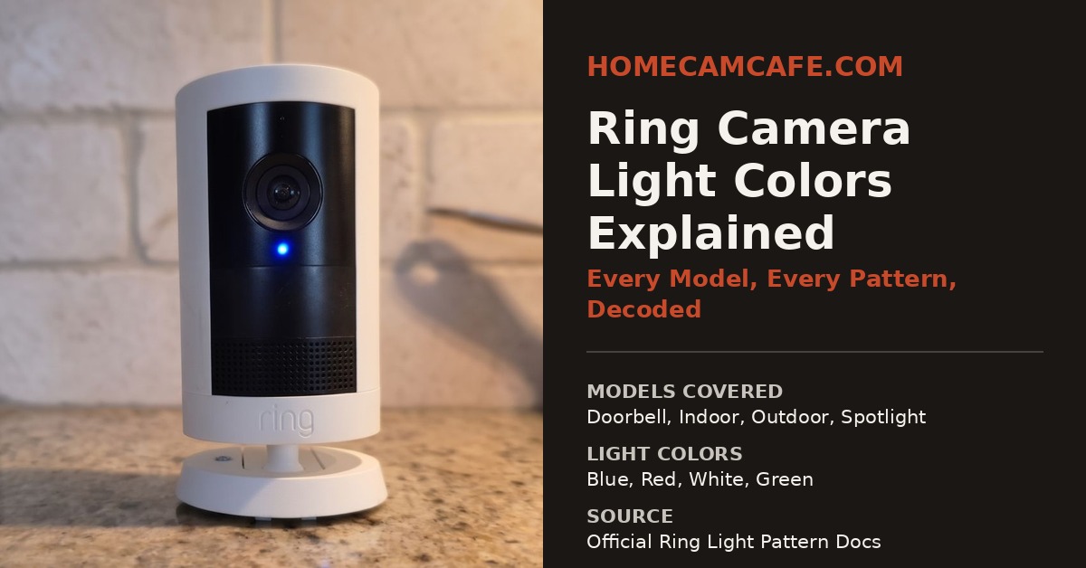 Ring Camera Light Colors Explained: Every Model, Every Pattern 1 Ring Video Doorbell showing blue status light pattern