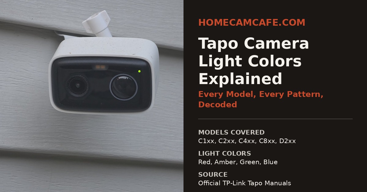 Tapo security camera showing status LED light