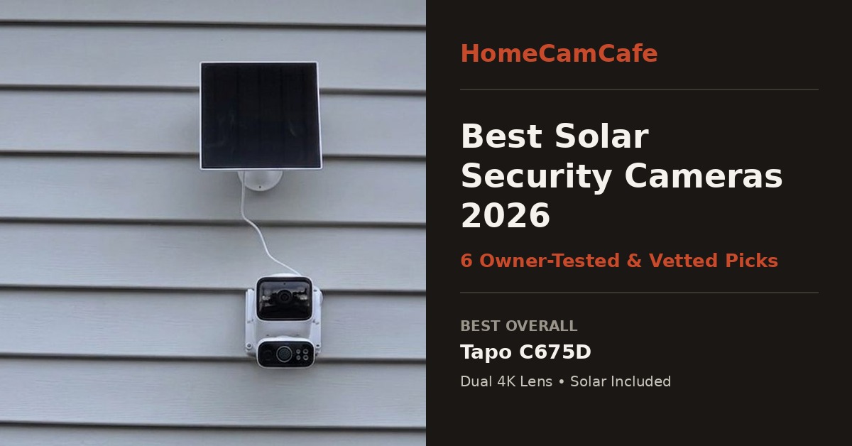 Best Solar Security Cameras 2026: 6 Tested and Vetted Picks 1 Tapo C675D solar security camera mounted with solar panel, best overall pick for best solar security camera roundup