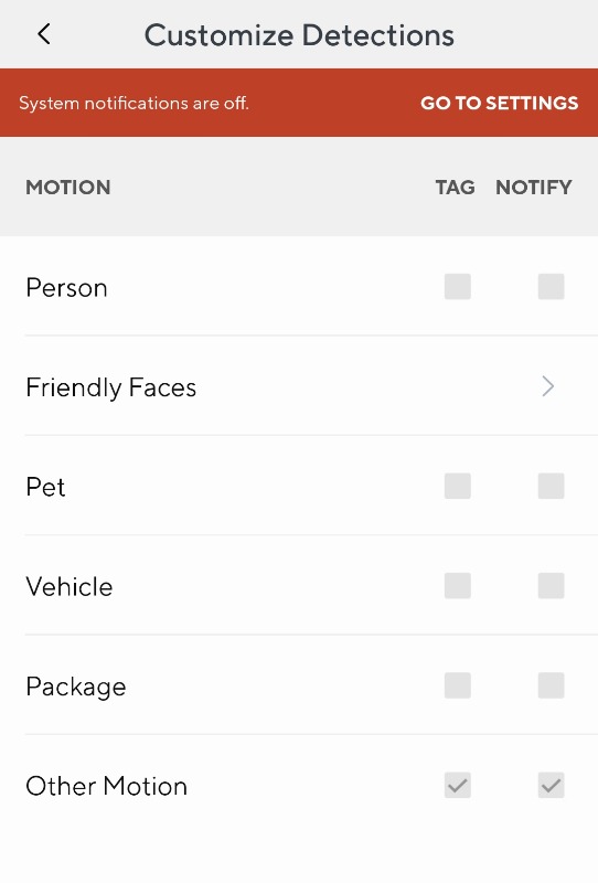 Wyze Bulb Cam Review: 2K Porch Security With Zero Wiring 2 Wyze Bulb Cam Customize Detections menu showing Person, Pet, Vehicle, and Package grayed out without Cam Plus