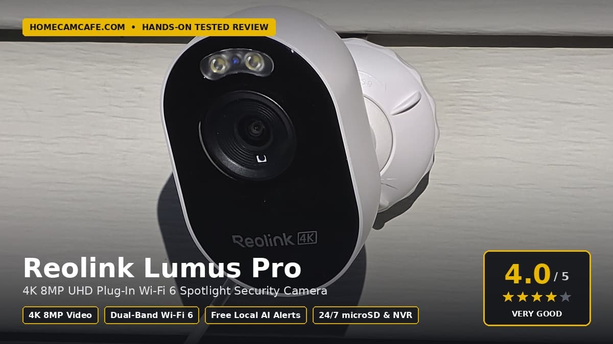 Reolink Lumus Pro 4K Wi-Fi 6 outdoor security camera installed and tested by HomeCamCafe